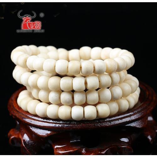10PCS Natural yak bone unskimmed Tibetan buddhist beads bracelet. hole 1.5mm