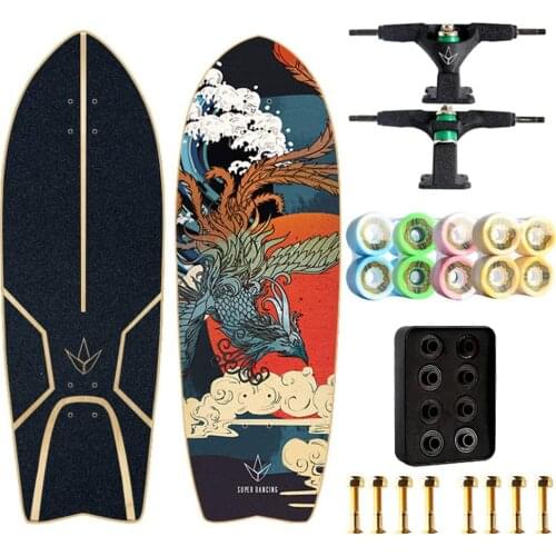 28 Inches, Surfing Skateboard Professional, Urban Road Land Cruiser Complete Long Board, Suitable for Adults, Children, Girls