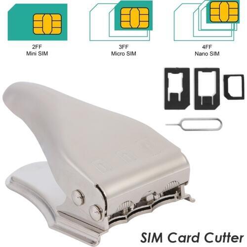 3 in 1 SIM Card Cutter Portable Manual Modify Zinc Alloy Nano Mini Micro Tools for Outdoor Mobile Phone Decoration