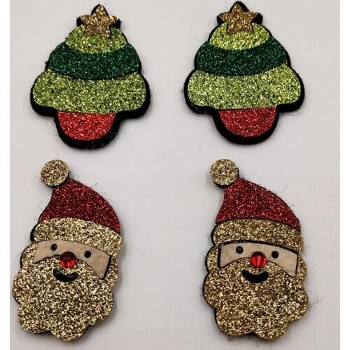 30PCS/Lot Mix Style Merry Christmas Padded Applique Crafts for Children Headwear Hair clip Accessorie and Garment Accessoires