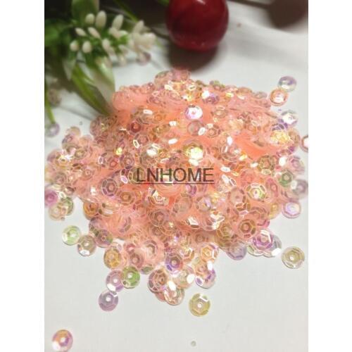 50g 5mm Cup Sequins for Craft Garment DIY Wedding Embossing Accessory Clothing Scrapbooking Transparent Pink AB Confetti