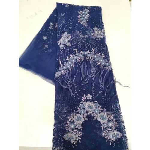 African French Tulle Lace Fabric ZH-93682 High Quality Beaded Bridal Lace Fabric New Coming french net Fabric