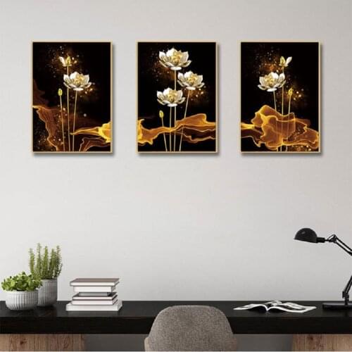 LUOVIZEM DIY 5D Diamond Painting Retro Golden Flower Full Square/Round Drill Mosaic Embroidery Cross Stitch Home Decor Picture