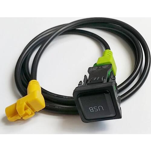 Biurlink Device RCD510 RNS315 150CM Wire Car Radio USB Switch Button Support USB Flash Drive Adapter for Volkswagen Passat Skoda