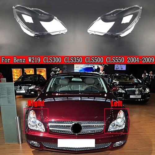 Car Front Headlamps Transparent Lampshades Shell Headlight Lens For Mercedes-Benz W219 CLS300 CLS350 CLS500 CLS550 2004~2009