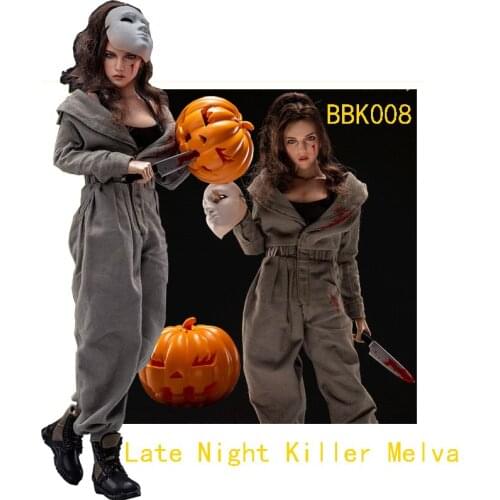 BBK BBK008 1/6 Scale Halloween Late Night Killer Melva 12'' Full Set Action Figure Model for Fans Holiday Gifts