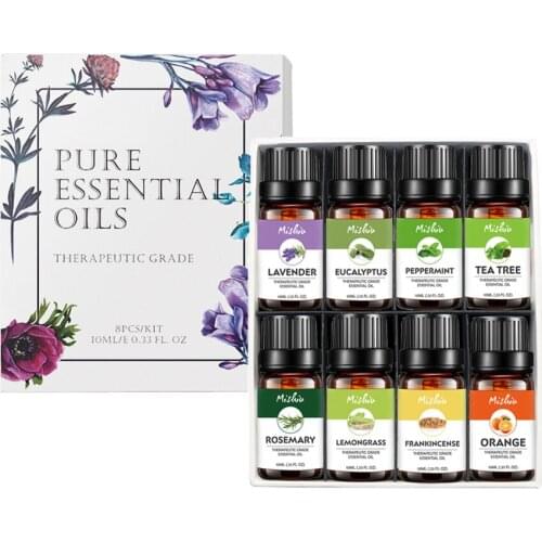 8pcs 10ml Pure Natural Plant Extract Massage Essential Oils Aromatherapy Lotion for SPA Beauty Salon Sauna Use