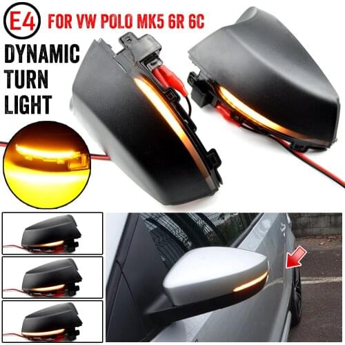 For Volkswagen VW POLO MK5 6R 6C 2009-2013 2014 2015 2016 2017 Dynamic LED Turn Signal Light Side Wing Mirror Indicator Blinker