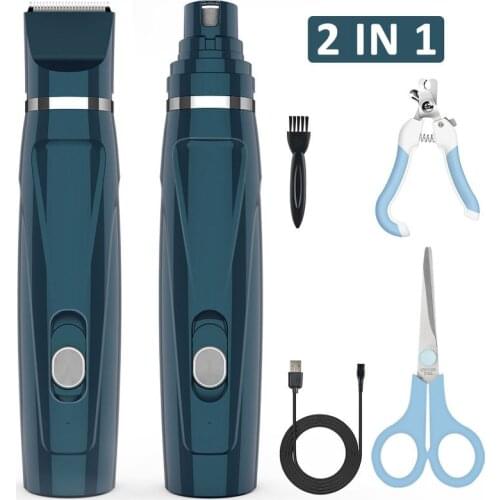 Pet Grooming Kit Dog Cat Hair Trimmer USB Electric Rechargeable Pets Clippers Machine Scissor Nail Grinding Foot Hair Trimmer