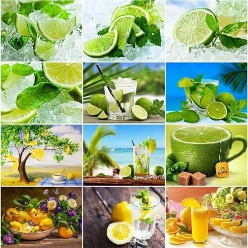 EverShine 5D Diamond Painting Kits Fruit Full Square Cross Stitch Diamond Embroidery Sale Lemon Rhinestones Art Home Decor