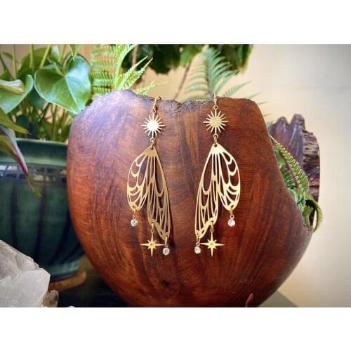 Fairy Angel Wing Earrings, Hypoallergenic, Wanderlust Jewelry