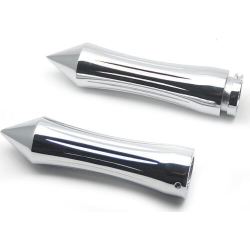 Chrome Billet Spike Handlebar Hand Grips for Harley Motorcycle 1" 25mm Handlebar