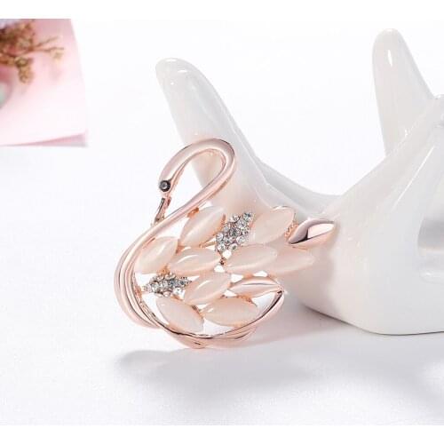 Exquisite Multiple Colors Glass Crystal Rhinestones Swan Brooch Pins For Women