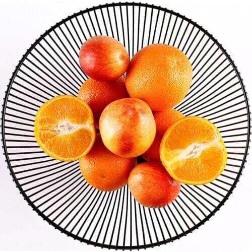 Nordic Ins Home Storage Basket Wrought Iron Hollow Desktop Snack Round Baskets Wire Home Iron Fruit Bowl Storage Baskets