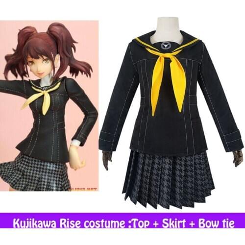 Anime Persona 4 Cosplay costumes Kujikawa Rise uniform Womens uniform Top / Skirt / bow tie School Uniforms JK school uniform