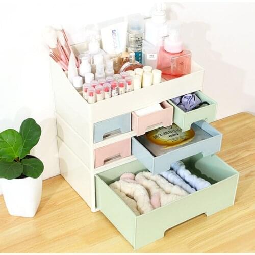 Multifunctional Creative Cosmetics Storage Box Organizer Cabinet Free Combination DIY Storage Box Desktop Sundries Container Org