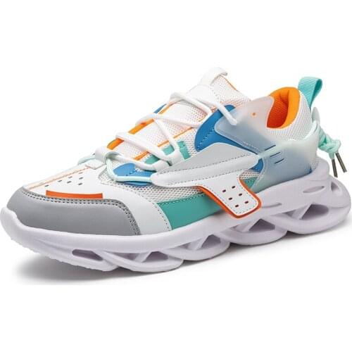 Men Lightweight Blade Running Shoes Shockproof Breathable Male Sneakers Height Increase Walking Shoes Men Mesh