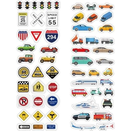 Traffic Cars Stickers Railway Road Skateboard Motorcycle Sticker Toys For Children Suitcase Luggage Laptop Bicycle Skateboard