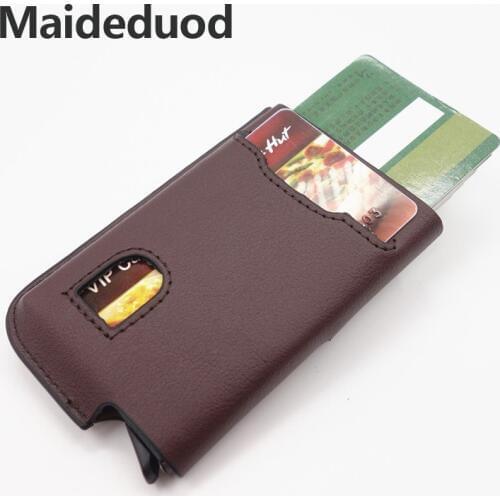Maideduod 2018 New Style Real Leather Credit Card Holder Anti-theft RFID Card Cases High Quality Card Wallet Pop Up Cards