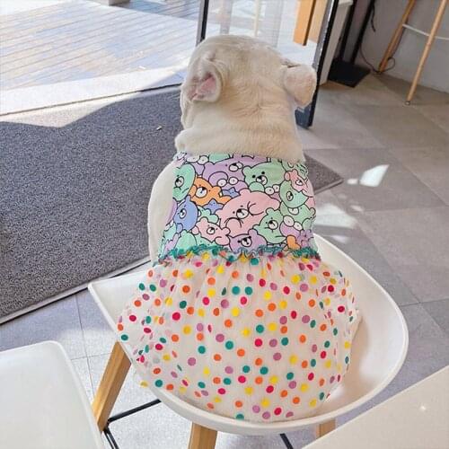 Pet Clothes Fat Dog Dress For Dogs Skirt Summer French Bulldog Dog Dresses Medium Large Clothes For Dogs Clothes Pet Dress Pug