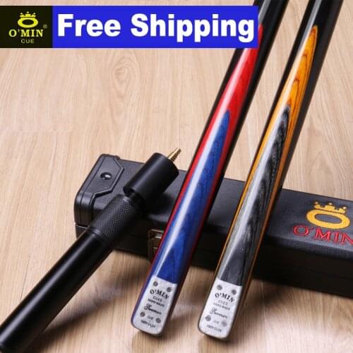 Original O'Min The Gunners 3/4 Split Snooker Cue 9.8mm Tip Professional Ash wood Shaft with Excellent Aluminum Extension and Box