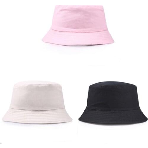 New Unisex Cotton Bucket Hats Women Summer Sunscreen Panama Hat Fisherman Hat Beach Cap Sunbonnet Fedoras Outdoor Men Pure Color