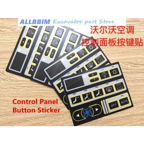 For Volvo 210/240/290/360/460B air conditioner control panel switch high quality sticker Excavator accessories free shipping