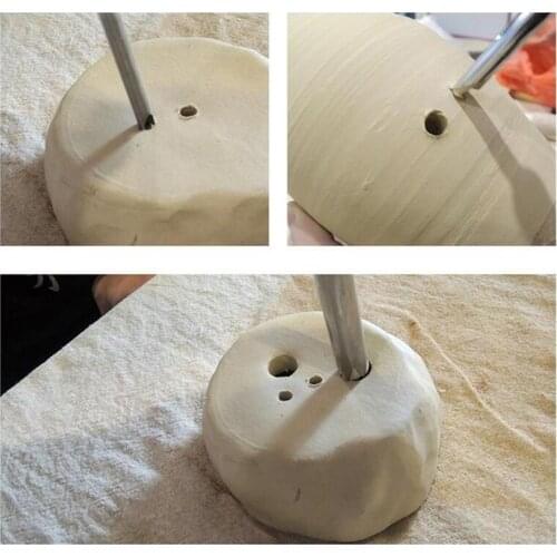 Circle Hole Puncher Pottery Tools Drilling Pot Making Punch Crafts Potters Ceramic Clay Polymer Scraping Modelling Tool