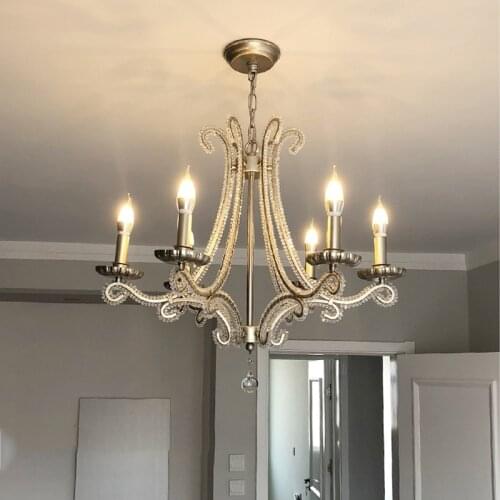 French Style Bedroom Romantic E14 Led Chandelier Beauty Lustre K9 Crystal Pendant Chandelier Lamp Gold Metal Branch Lamp Fixture
