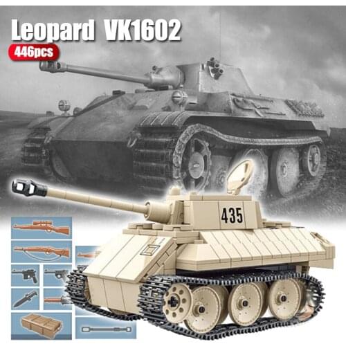 CB 446pcs WW2 Germany Leopard VK1602 Tank Building Blcoks Military Army Weapons Soldiers Set Model Mould King Toy