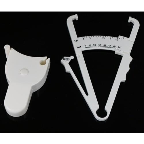 2Pcs/Set White PVC Body Fat Caliper Measure Tape Tester Fitness For Lose Weight Portable Fitness Equipmnet For Body Building