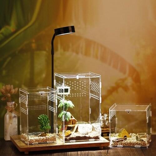 Assembled Acrylic Reptile Breeding Box Tank Terrarium Spider Lizard Scorpion Amphibian Breathable Terrarium Pet Accessories