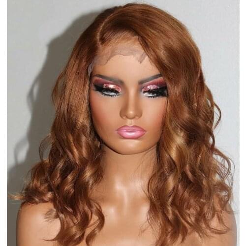 Blond Short Wavy Lace Frontal Wig With Natural Hairline Free Part Glueless Preplucked Short Blond Lace Wig With Baby Hair Women