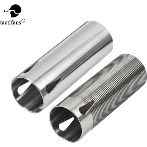 TACTIFANS Stainless Steel Ported Cylinder Smooth Inner Wall Type-1/A 4/5 Hole Cylinder Barrel Length 363-460mm AEG Paintball