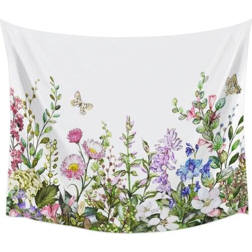 Vintage Watercolor Herb Tapestry Wall Hanging Home Wall Decor Blanket Bedroom Tapestry Yoga Mat