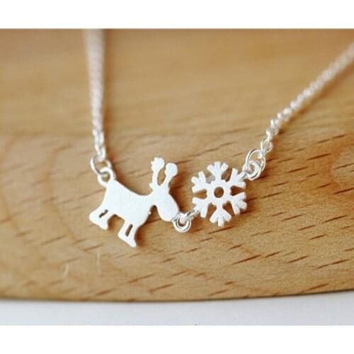 Vintage Deer Snow Choker Necklace For Women Long Chains Statement Necklace 2021 New Trendy Jewelry Gift