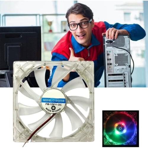 1 Pcs Computer Fan Case Cooling Fan Unit Fan 8cm 80mm/12cm 120mm With LED Lights Chassis Fan 80*80*25mm/120*120*25mm Radiator