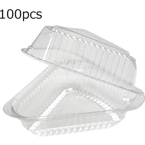 100pcs Pie Sandwich Cake Box Snack Pastry Transparent Container Pizza Dessert Food Storage Container Creative Food Preservation
