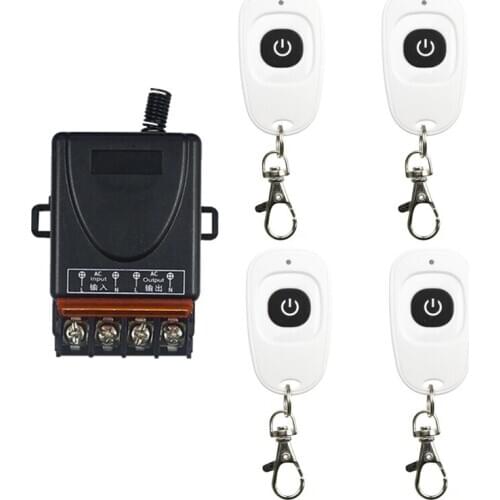 DC12V 24V 36V 48V RF Wireless Switch Relay Receiver Remote Controllers For Light switch With White Waterproof Transmitter