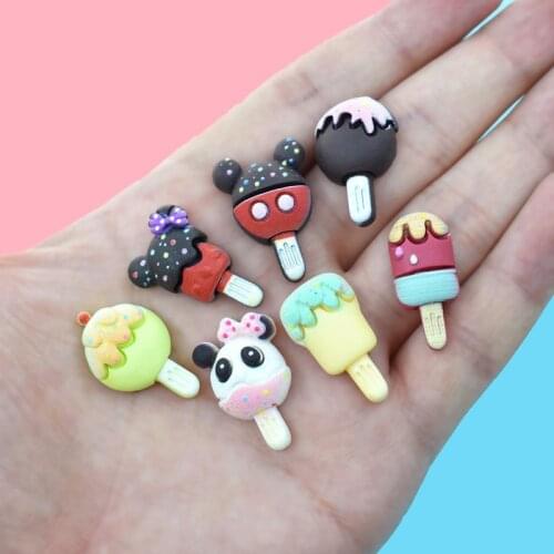 15Pcs/lot Cartoon Ice Cream Flatback Resin Cabochon Fake Food Play Toys Scrapbooking Craft DIY Phone Decoration Hair Accessories
