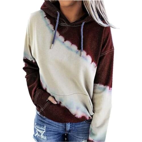 2020 Autumn Winter Woman Hoodies Long Sleeve Jumper Hooded Hoody Patchwork Sweatshirt Woman