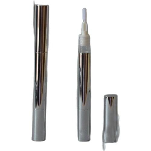 3ML 50pcs/lot High Grade Lip Gloss Bottle, Empty Clear Plastic, Gold/Silver Aluminum Eyelash Growth Liquid Tube, Mascara Bottle