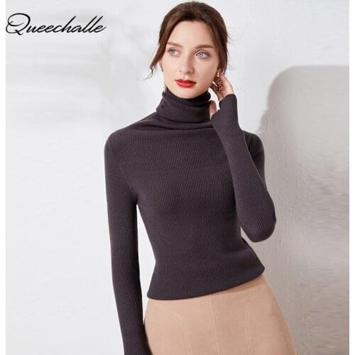 8 Color Turtleneck Women Sweaters Casual Pullovers Autumn Solid Long Sleeve Elastic Slim Knit Pullover Female Winter Basic Tops