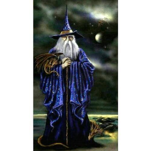 DIY 5D Diamond Embroidery Wizard with Dragon mosaic Painting of Rhinestone Crafts Full square Diamond painting Cross Stitch