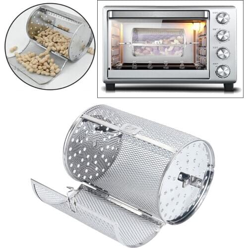 BBQ Grill Roaster Baking Rotary Grilled Cage DIY Nuts Beans Electric Oven