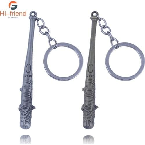 The Walking Dead KeyChain Negans Bat Lucille Baseball Bat Shape High Quality Metal Key Ring for Women Man Car Accessories Gifts