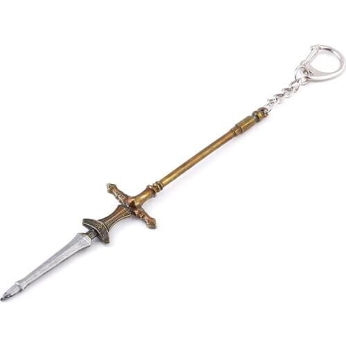 ZXMJ Dark Souls Keychain Spear Slayer Ornstein weaponry Keyring Jewelry Hot Movie High Quality Metal pendant Gift for Men Fans