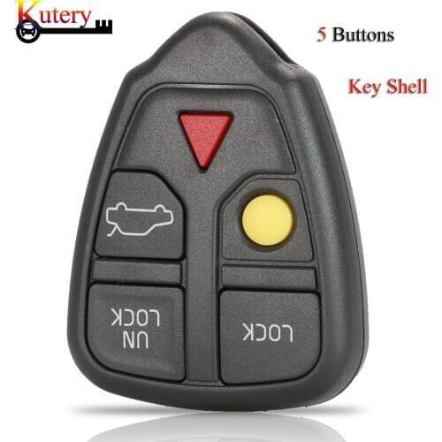 Kutery Remote Car Key Shell For Volvo S40 S60 S70 S80 V40 V70 XC90 XC70 5 Buttons Replacement Key Cover Case Fob