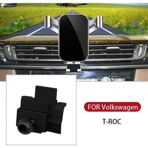 Durability Car Mobile Phone Holder For Volkswagen T-ROC Interior GPS Support Accessories Smartphone Air Vent Stand Clip Mount