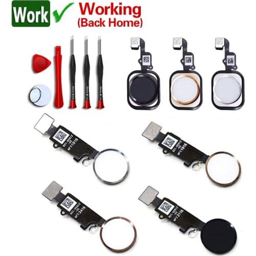 Home-Button Flex For iPhone 6 6PLUS 6S 7 8 Plus Return Back Home Button With Flex Cable Rubber Sticker No Touch ID Fingerprint